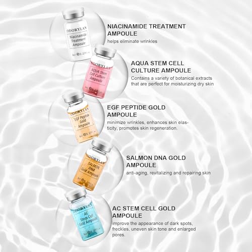 Stem Cell Serum for Face Ampoules - Exosomes for Skin Post Treatment Serum, Improves Skin Radiance Hydrating Skin-Firming Anti-Aging, 10 vials