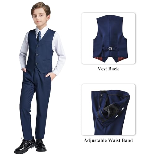 JPF Boy's Formal Suit Set Slim Fit Kids Tuxedo Suits for Wedding Teen Toddler Boy Dress Suit Outfit