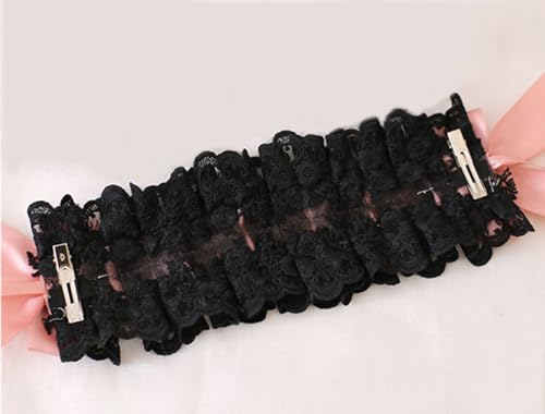 Women's Lolita Headband Black Lace Maid Hair Accessory for Cosplay & Parties - Blue Variation