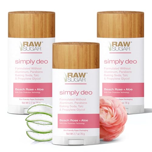 Aluminum Free Deodorant Stick Pack – Natural Freshness for Women & Men, Beach Rose & Aloe Scent