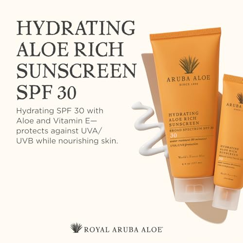 Aruba Aloe Hydrating SPF 30 Sunscreen Lotion 6 oz - Broad-Spectrum Water-Resistant Sunblock for Face & Body