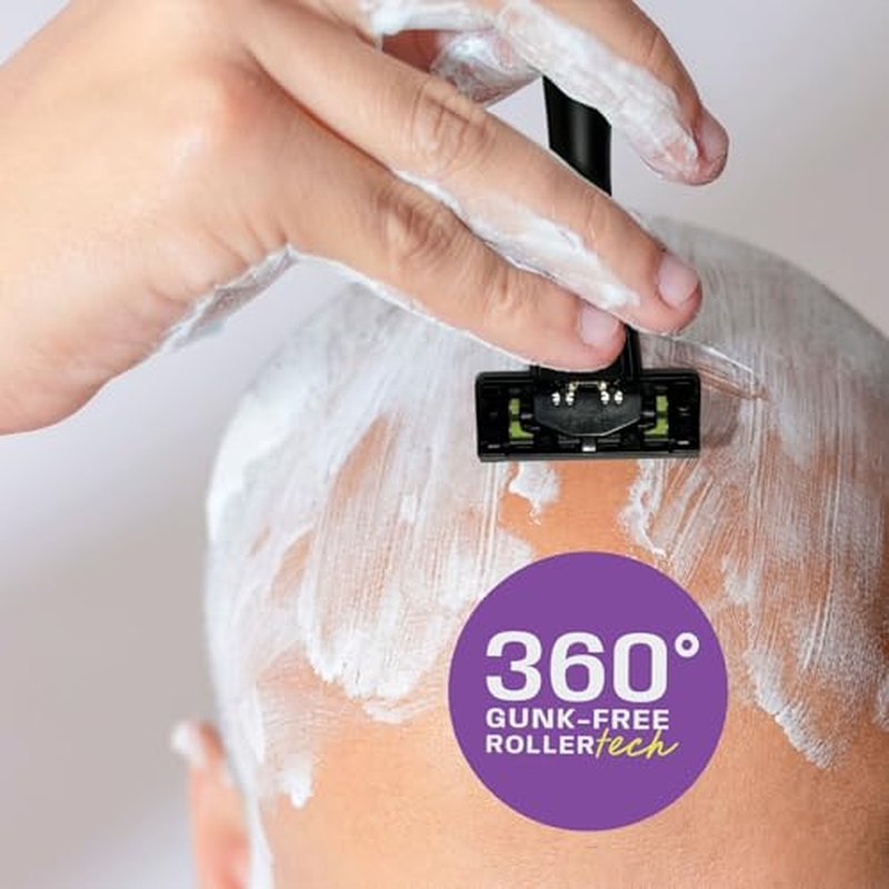 Anti-Clogging Razor Cartridge with Patented Dual Roller System ? Triple Blade, Easy-Rinse Design, 8 Refills ? YES! Your Epic Shave
