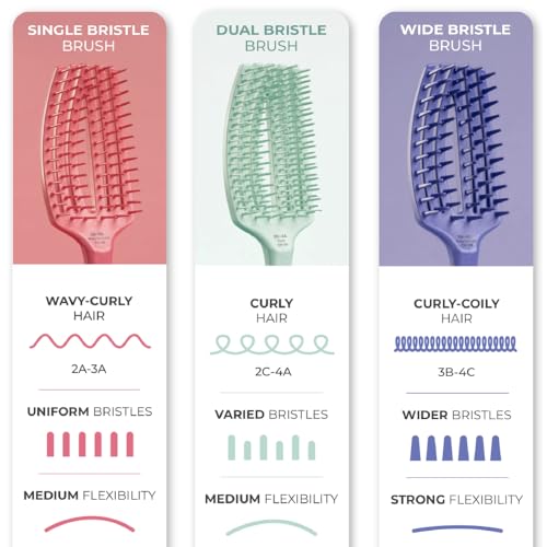 Olivia Garden Dual Bristles Curly Hair Brush for Detangling & Styling