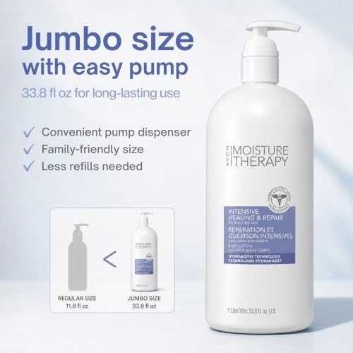 AVON Moisture Therapy Intensive Healing & Repair Body Lotion 33.8 oz - Unscented, Hypoallergenic