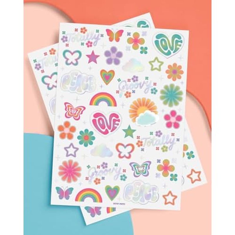 12 Sheets Glitter Freckles Stickers for Face and Body, Star and Heart Face Tattoo for Women and Girls, Long Lasting Waterproof Festival Rave Makeup Accessories