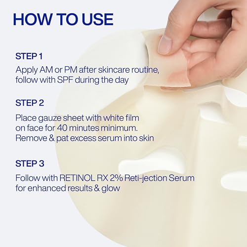 5 Sheet Masks with Retinol RX 1% for Firming & Radiance - Anti-Aging Skin Care