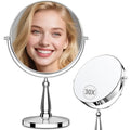 Silver 30X Magnifying Vanity Mirror with Stand - 8 Inch Double-Sided Makeup Mirror for Desk & Home