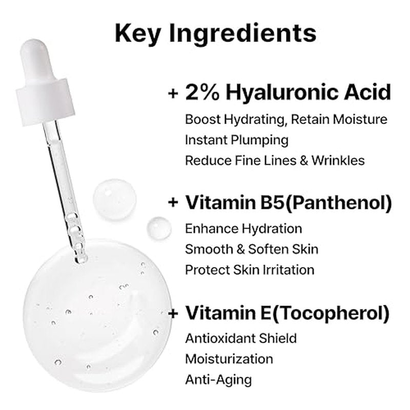 2% Hyaluronic Acid Serum with Vitamin B5, Hyalu B5 Intense Hydrating Serum for Face, Moisturizing, Anti-Aging for Fine Lines, Visibly Plumps Skin, Fast Absorbing, Korean Skincare, 1Fl Oz