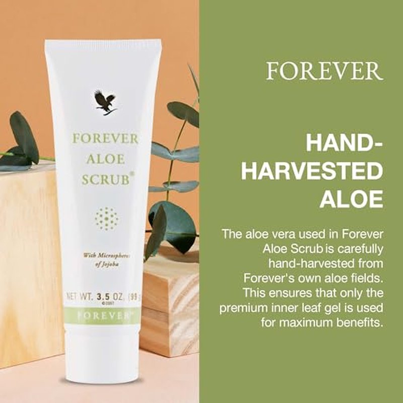 Forever Living - Forever Aloe Scrub¢ç - Gentle Exfoliation with Jojoba Microspheres - Vegan-Friendly Body Scrub - Aloe Vera Gel Conditioning - 3.5 oz