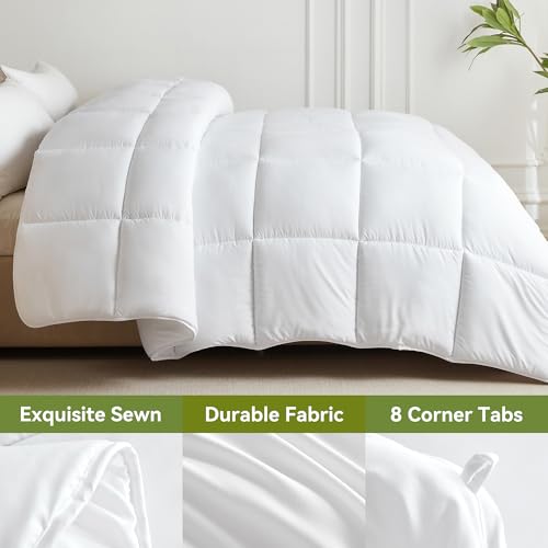 White Super King Comforter 120x120in Down Alternative Duvet Insert All Season Bedding