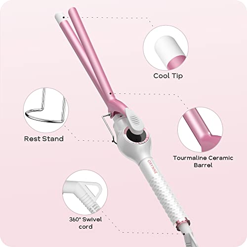 ORYNNE 1/2 Inch Curling Iron Wand for Tight Curls - Small Barrel, Fast Heat, Digital Temp Control