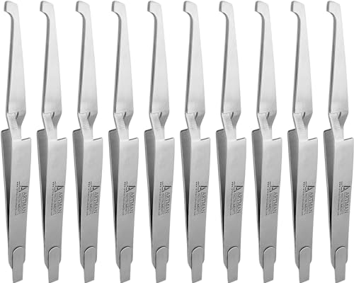 Orthodontic Bracket Placer & Holder Tweezers - Stainless Steel, 10 Pack Variation