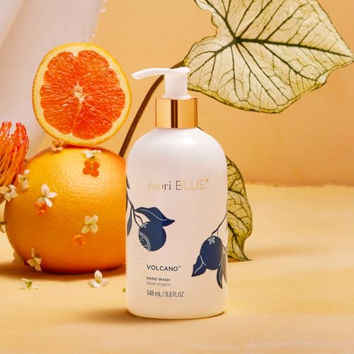 Capri Blue Hand Wash Soap ? Flora Edit Collection ? Cleansing Liquid Hand Soap Infused with Plant-Based Glycerin ? Skin Care ? Notes of Juicy Tropical Fruits & Sugared Citrus (Volcano, 11.8 fl oz)
