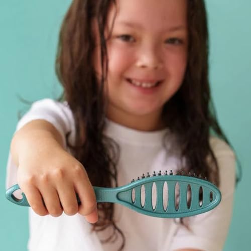 Mini Detangler Hair Brush for Thick & Curly Hair - Teal Variation