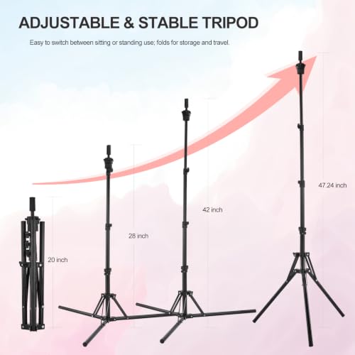 23 Inch Canvas Wig Head Mannequin with Tripod Stand & Accessories for Hair Styling & Display