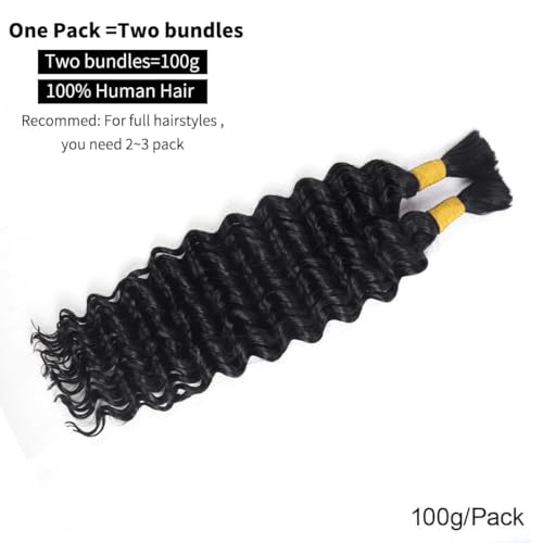 Natural Curly Boho Braiding Hair 20 Inch, 110g - Human Hair Extensions for Knotless & Bohemian Styles