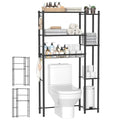 Hodonas Over The Toilet Storage Shelf - 7-Tier Bathroom Organizer Rack, Adjustable Black