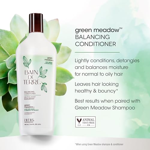 Bain de Terre Green Meadow Balancing Conditioner 33.8 Fl Oz - Moisturizing Vegan Hair Care