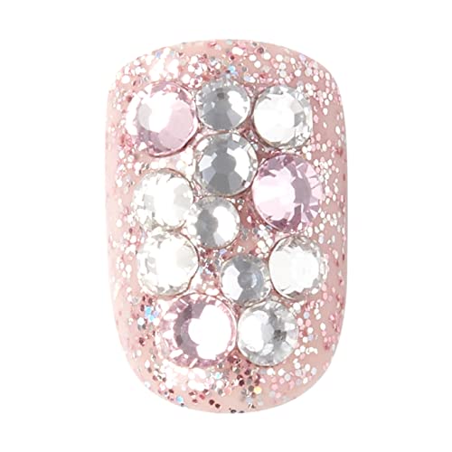 KISS imPRESS Couture Collection Press-On Manicure, Woo, with Jewelled Accents, Includes 30 Fake Nails, Prep Pad, Mini File, and Cuticle Stick