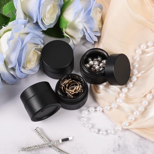 Black Frosted Glass Cosmetic Jars with Lids - 0.5 oz Sample Containers, 48 Pack