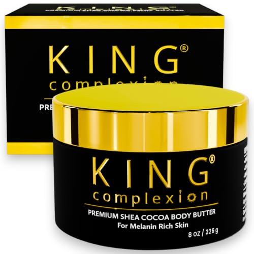 King Complexion Cocoa Body Butter - Large 8 oz with Shea & Coconut Oil — Natural Glow & Ultra Hydration for Black Skin - Skin Care, Body Moisturizer, Massage