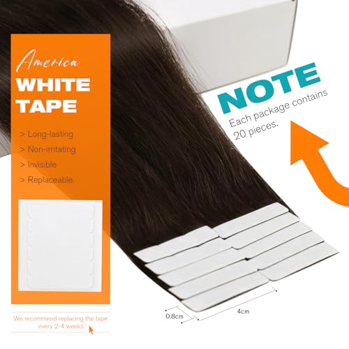 Sunny Hair Tape-In Extensions - Remy Human Hair, Brunette 50g (20pcs)