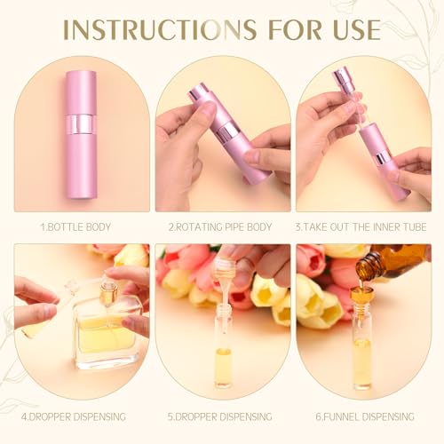Honeydak 16 Pack Travel Spray Bottles - Multicolor 8ml Refillable Perfume Dispensers