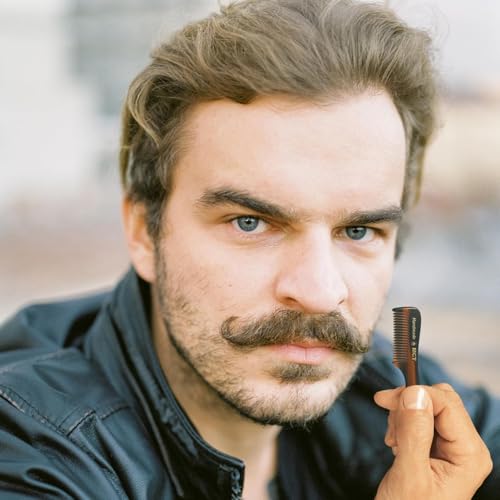 GENTS Mustache and Beard Styling Comb, pocket sized (Tortoise Shell, 3 Pack)
