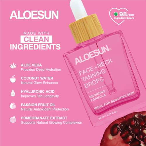 Self Tanning Drops for Face & Body - Gradual Sunless Bronzer with Hyaluronic Acid