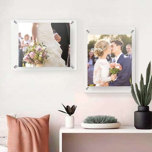 DoubleFill Frameless Acrylic Floating Picture Frame 18x24 Inches
