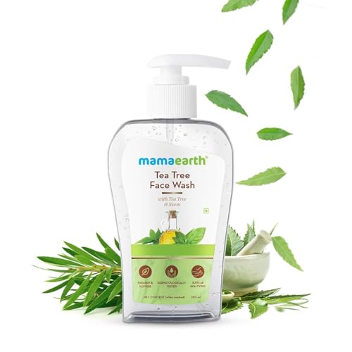 MAMAEARTH Tea Tree Face Wash with Tea Tree & Neem 8.45 Fl Oz (250ml)