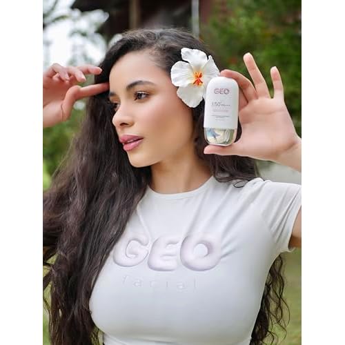 Geo Facial - Water Resistant Sunscreen, SPF 50+ Broad Spectrum, Sensitive Skin, Lightweight Non-Greasy, No white cast Formula, 1.7 fl oz