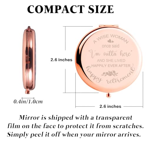 Retirement Gift for Woman, Retirement Gifts, Retirement Gifts for Women 2025 Coworker Leaving Gifts, Happy Retirement Gifts Comapact Mirror