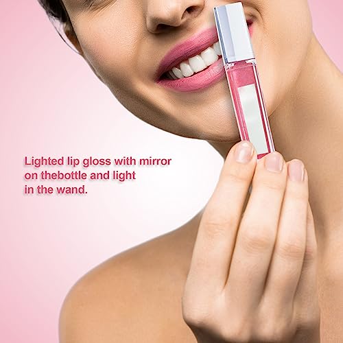 Lighted Lip Gloss Set with Mirror - 4 Colors | Love Light Lips - Bliss, Peace, Grace & Compassion