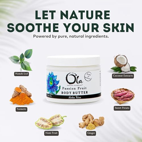 Passion Fruit Body Butter ? Moisturizing with Pure Coconut Oil and Hawaiian Plant Extracts - Ideal for Dry Skin - 5.6oz
