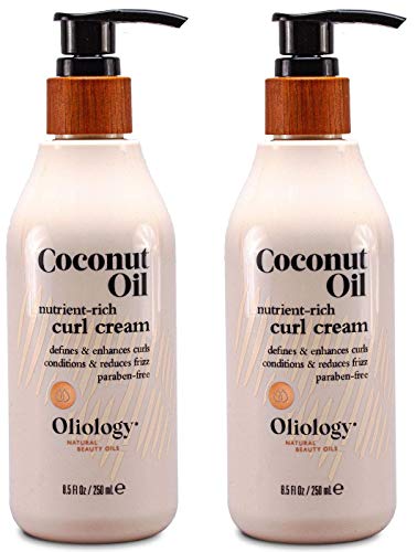 Coconut Oil Curl Cream 8.5oz Pack of 2 - Defines & Enhances Curls, Frizz Control