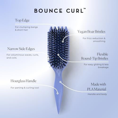 Bounce Curl 5-in-1 Edge Lift Styling Brush for Defined Curls, Blue