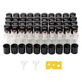 JIUWU 50 Pack, 3 ml Essential Oil Roller Bottles with Orange Glass Roller Ball, Refillable Leak-proof Empty Clear Glass Mini Roll on Bottles with Caps for Perfume, Travel, with 1 Tool 2 Funnels