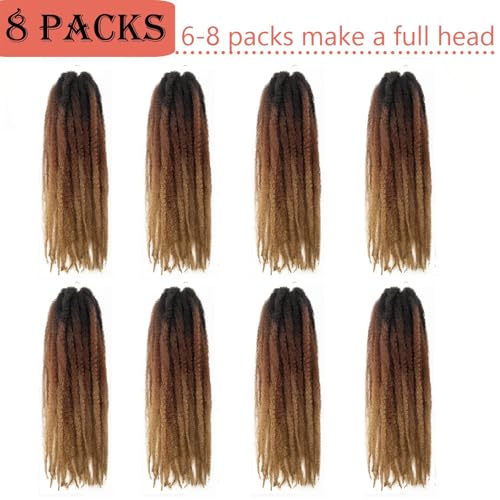 24 Inch Marley Twist Hair Afro Twist Hair Extensions - 8 Pack, Variation 1B/30/27