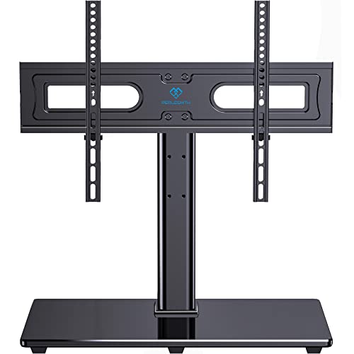 Universal Tabletop TV Stand for 32-82 Inch Screens - Compatible with VESA 100x100mm to 600x400mm with Tempered Glass Base - Adjustable Height