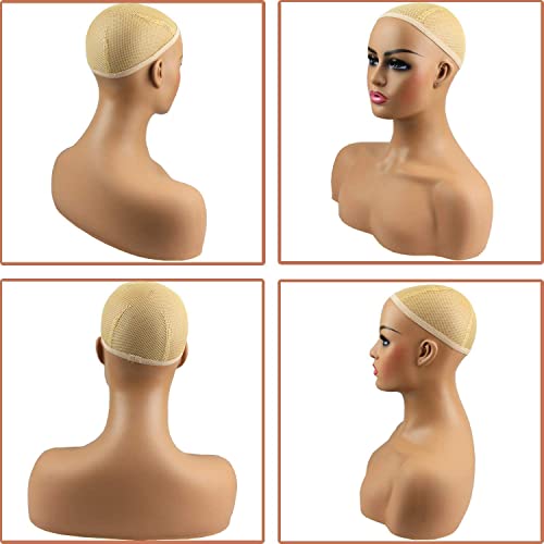 Voloria Realistic Female Mannequin Head for Wig Display, Jewelry & Accessories