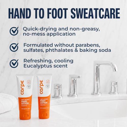 Carpe Sweat Absorbing Lotion Bundle for Hands & Feet - Eucalyptus