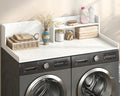 FUNHUKSON White 2-Tier Laundry Countertop Shelf for Washer & Dryer 54"