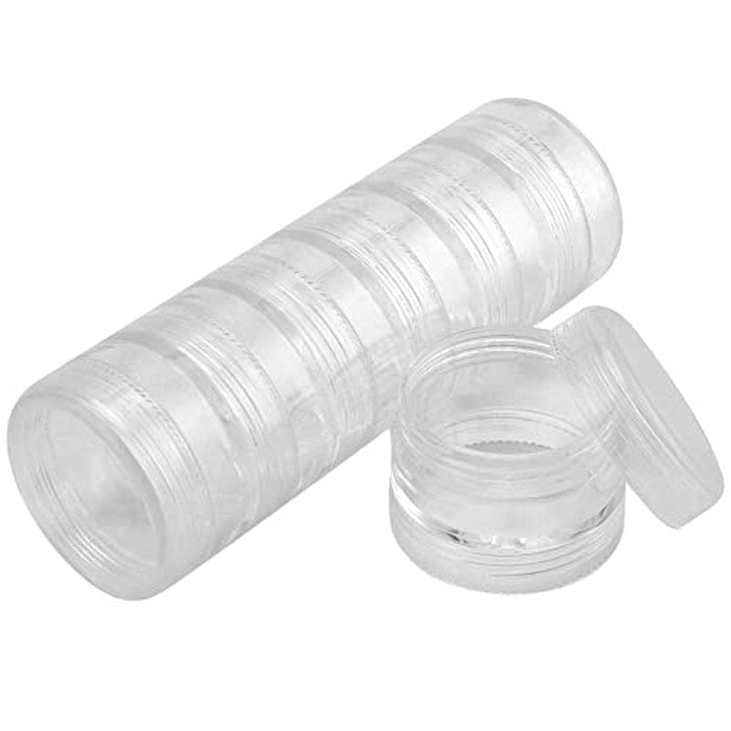10 Sets 6 Layer Cylinder Stackable Plastic Bead Containers, 10G/10ML Stackable Round Plastic Containers Makeup Sample Container for Buttons, Beads, Small Items