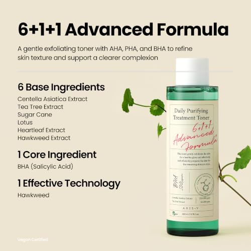 BHA Toner with Salicylic Acid & Centella Asiatica for Acne & Pore Care - Vegan Korean Skin Care - 6.76 fl oz