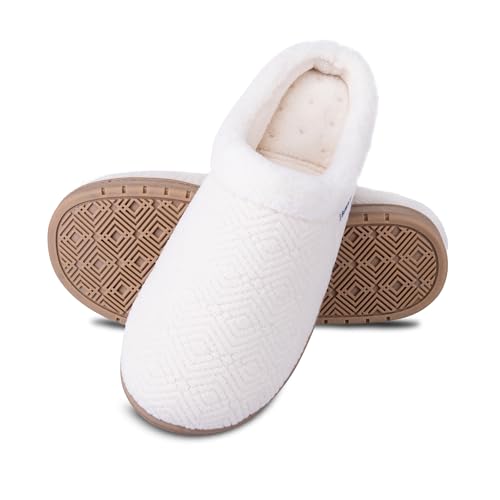 Isotoner Women's Diamond Microterry Gemma Clog Slippers, Size 8.5-9 Ewe - Indoor & Outdoor Comfort