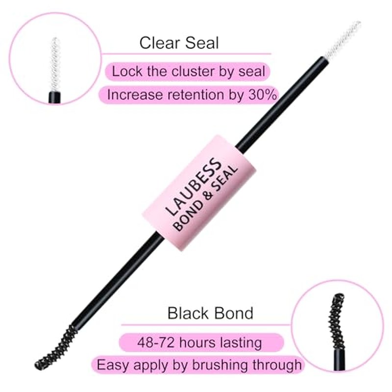 Lash Glue for Eyelash Clusters 3-in-1 Lash Remover for Lash Extensions Eyelash Glue Remover Lash Bond and Seal Waterproof DIY Eyelash Extension Remover 15ml(Black)