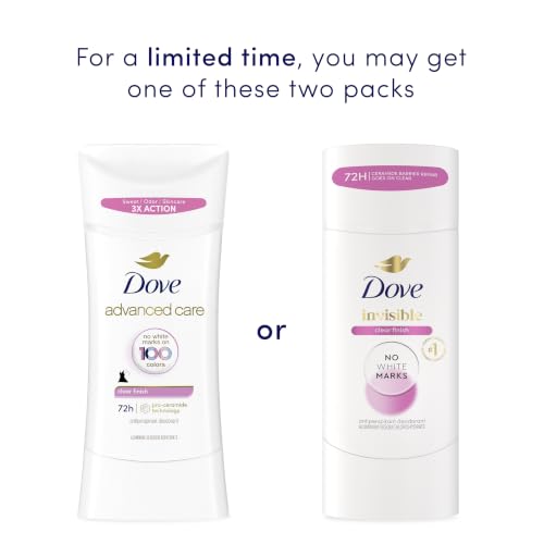 Dove Invisible Antiperspirant Deodorant Clear Finish 2.6 oz Pack of 4