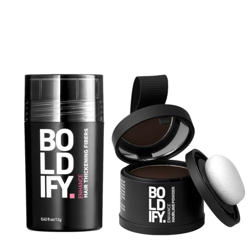 Hair Fiber and Root Touch-Up Powder Bundle for Thicker Hair - Dark Brown
