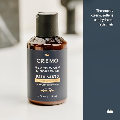Cremo Palo Santo Beard Wash & Softener - 6 Fl Oz Pack of 2, Moisturizes & Reduces Itch